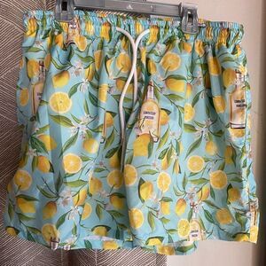 Dea Positano men's swimsuit Sz XXL Lemon Print Made In Italy Lined